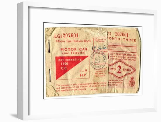 Motor fuel ration book, 1957. Artist: Unknown-Unknown-Framed Giclee Print