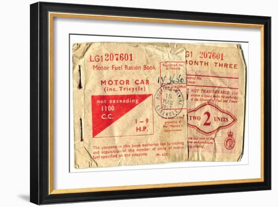 Motor fuel ration book, 1957. Artist: Unknown-Unknown-Framed Giclee Print