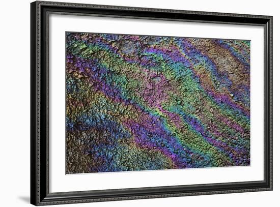 Motor Oil Creating Rainbow Pattern on Pavement, Havana, Cuba-Adam Jones-Framed Photographic Print