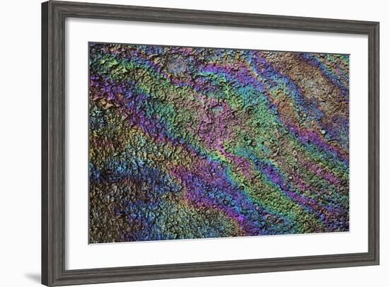 Motor Oil Creating Rainbow Pattern on Pavement, Havana, Cuba-Adam Jones-Framed Photographic Print