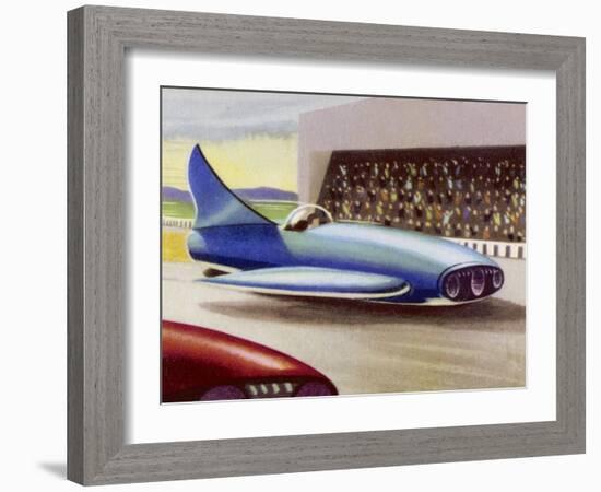 Motor Racing with Atom-Powered Vehicles-null-Framed Art Print