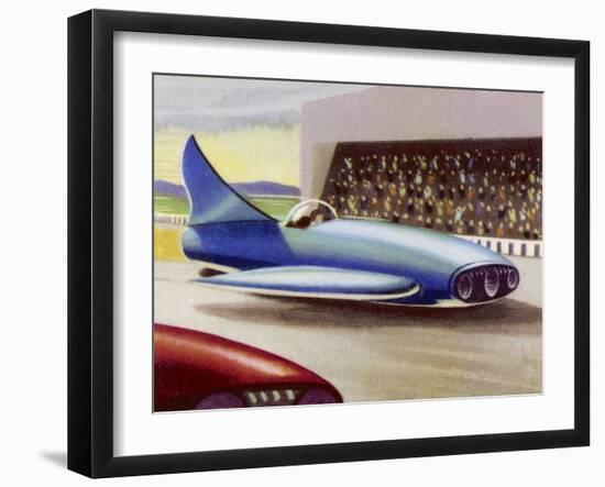 Motor Racing with Atom-Powered Vehicles-null-Framed Art Print