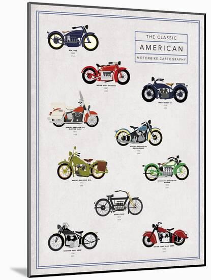 Motorbike Cartography - Rush-Clara Wells-Mounted Giclee Print