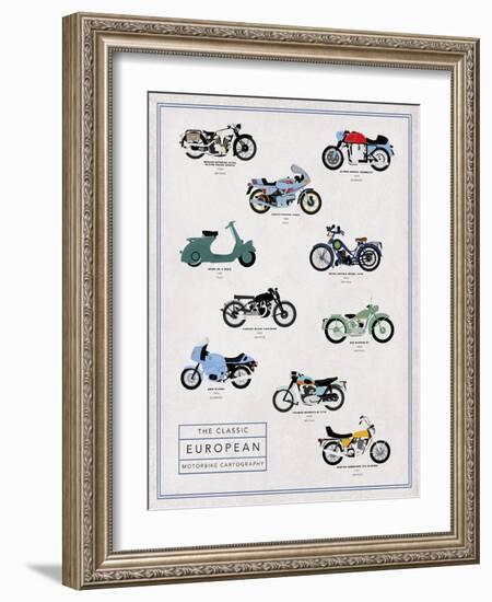 Motorbike Cartography - Speed-Clara Wells-Framed Giclee Print