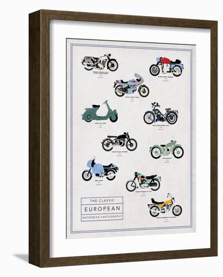 Motorbike Cartography - Speed-Clara Wells-Framed Giclee Print