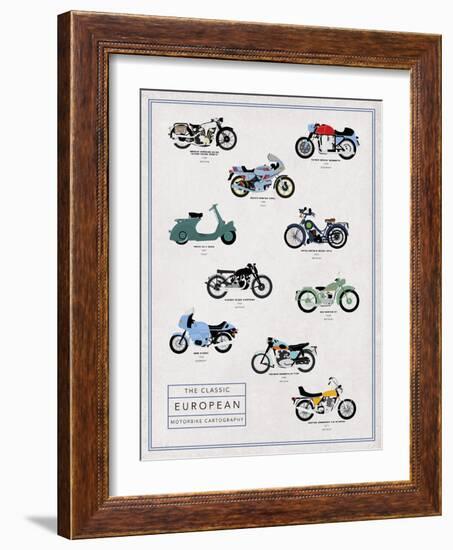 Motorbike Cartography - Speed-Clara Wells-Framed Giclee Print