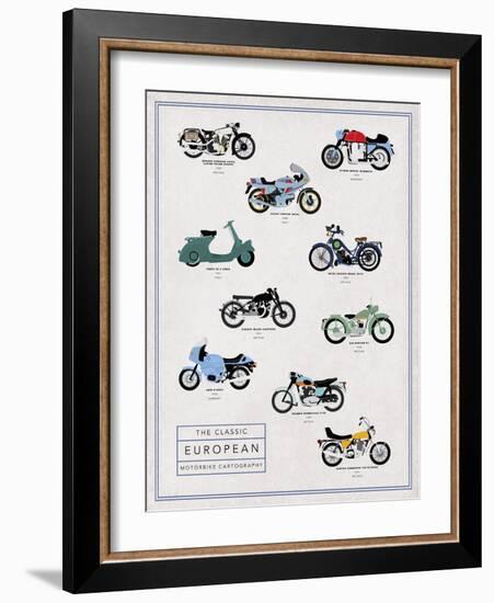 Motorbike Cartography - Speed-Clara Wells-Framed Giclee Print