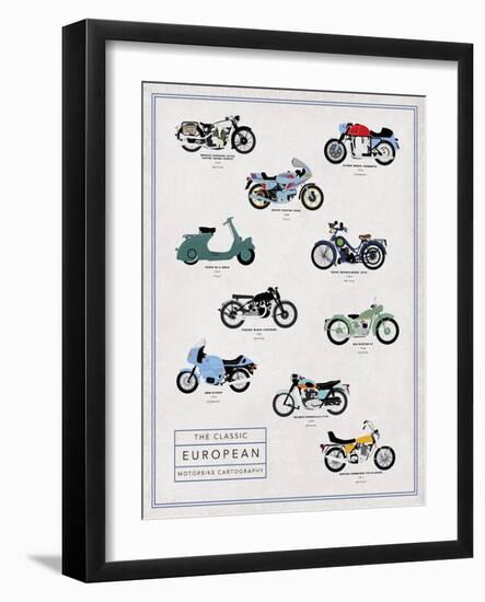 Motorbike Cartography - Speed-Clara Wells-Framed Giclee Print