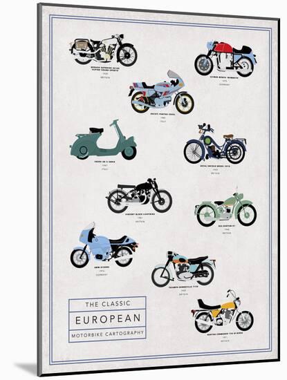 Motorbike Cartography - Speed-Clara Wells-Mounted Giclee Print