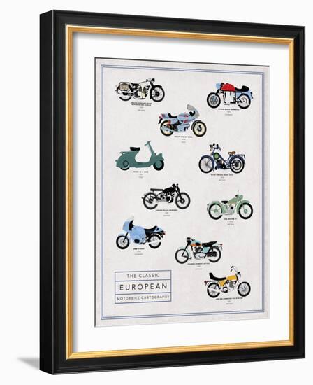 Motorbike Cartography - Speed-Clara Wells-Framed Giclee Print