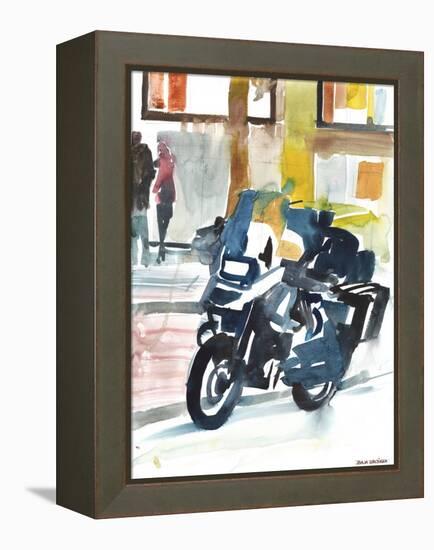 Motorbike in Paris-Maja Wronska-Framed Premier Image Canvas