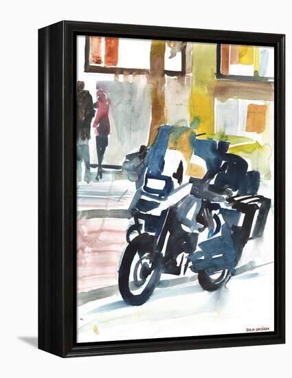 Motorbike in Paris-Maja Wronska-Framed Premier Image Canvas