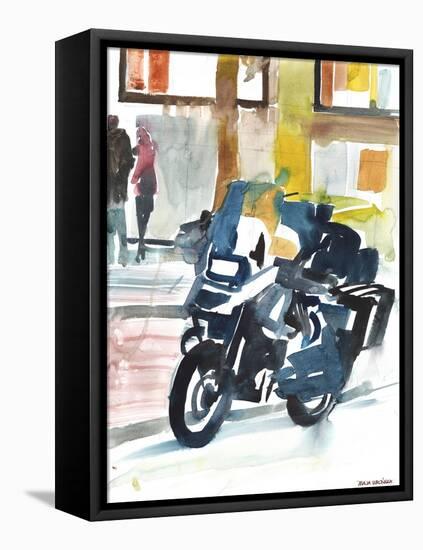 Motorbike in Paris-Maja Wronska-Framed Premier Image Canvas