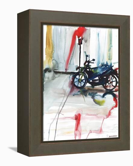 Motorbike in Paris-Maja Wronska-Framed Premier Image Canvas