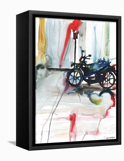 Motorbike in Paris-Maja Wronska-Framed Premier Image Canvas