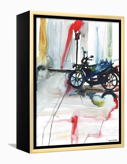 Motorbike in Paris-Maja Wronska-Framed Premier Image Canvas