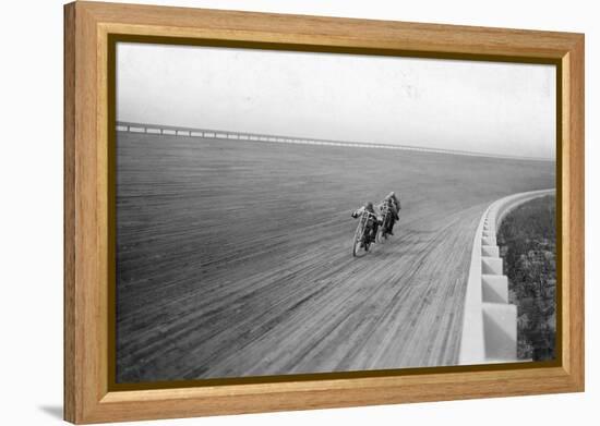 Motorbikes Racing at Speedway Park, Maywood, Chicago, Illinois, USA, 1915-null-Framed Premier Image Canvas