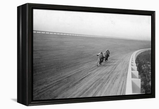 Motorbikes Racing at Speedway Park, Maywood, Chicago, Illinois, USA, 1915-null-Framed Premier Image Canvas