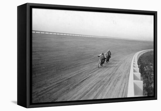 Motorbikes Racing at Speedway Park, Maywood, Chicago, Illinois, USA, 1915-null-Framed Premier Image Canvas