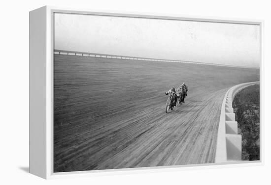 Motorbikes Racing at Speedway Park, Maywood, Chicago, Illinois, USA, 1915-null-Framed Premier Image Canvas