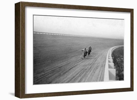 Motorbikes Racing at Speedway Park, Maywood, Chicago, Illinois, USA, 1915-null-Framed Photographic Print