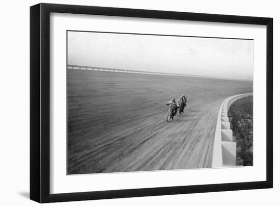 Motorbikes Racing at Speedway Park, Maywood, Chicago, Illinois, USA, 1915-null-Framed Photographic Print