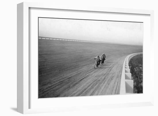 Motorbikes Racing at Speedway Park, Maywood, Chicago, Illinois, USA, 1915-null-Framed Photographic Print