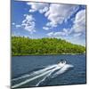 Motorboat on Summer Lake in Georgian Bay, Ontario, Canada-elenathewise-Mounted Photographic Print