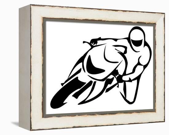 Motorcicle Driver-lapencia-Framed Stretched Canvas