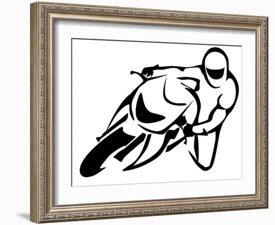 Motorcicle Driver-lapencia-Framed Art Print