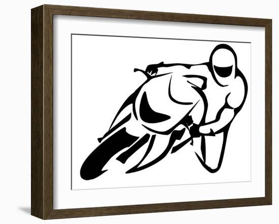 Motorcicle Driver-lapencia-Framed Art Print