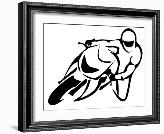 Motorcicle Driver-lapencia-Framed Art Print