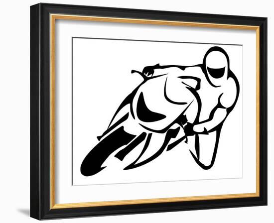 Motorcicle Driver-lapencia-Framed Art Print