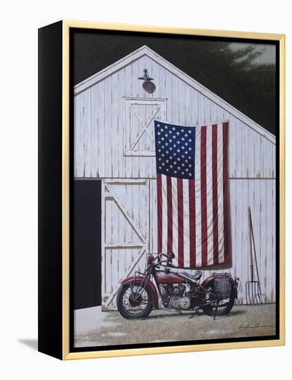 Motorcycle Barn-Zhen-Huan Lu-Framed Premier Image Canvas