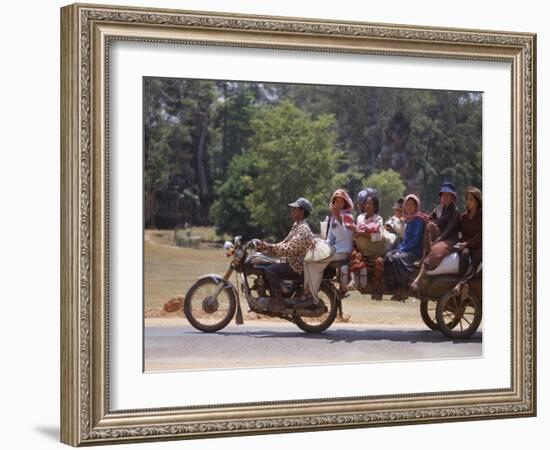 Motorcycle Bus, Cambodia-Mark Hannaford-Framed Photographic Print