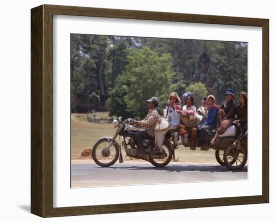 Motorcycle Bus, Cambodia-Mark Hannaford-Framed Photographic Print