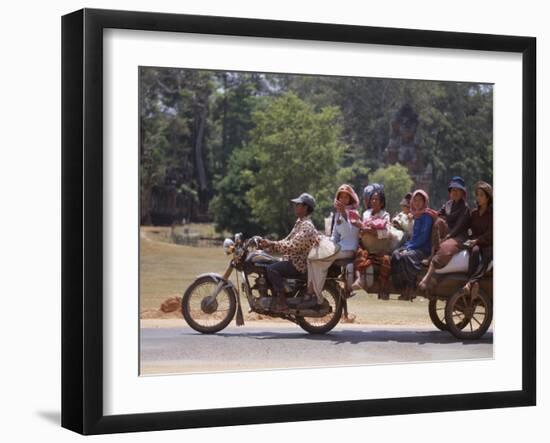 Motorcycle Bus, Cambodia-Mark Hannaford-Framed Photographic Print