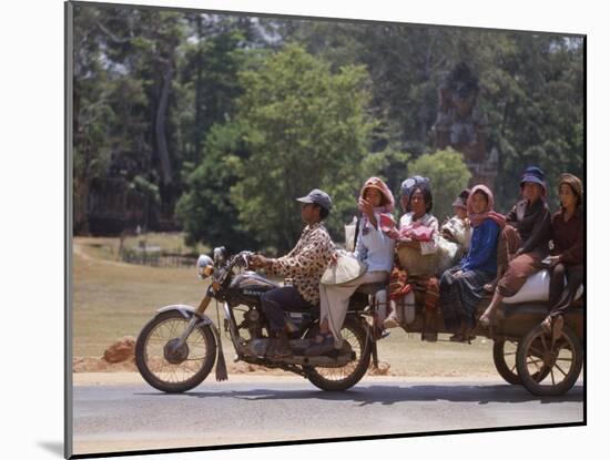 Motorcycle Bus, Cambodia-Mark Hannaford-Mounted Photographic Print