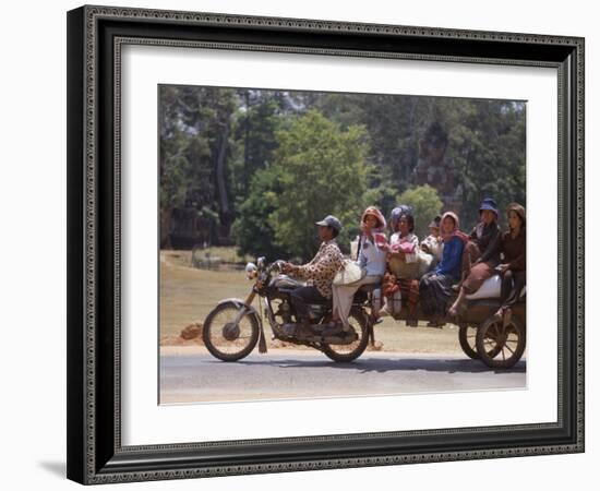 Motorcycle Bus, Cambodia-Mark Hannaford-Framed Photographic Print