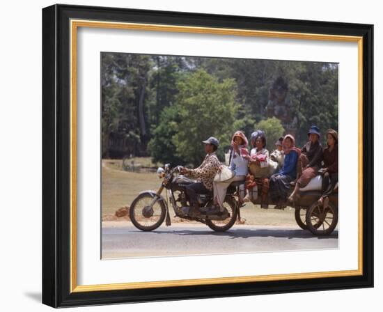 Motorcycle Bus, Cambodia-Mark Hannaford-Framed Photographic Print