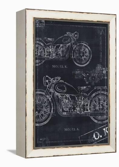 Motorcycle Co. Blueprint Black II-Eric Yang-Framed Stretched Canvas