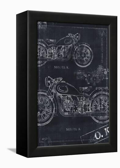 Motorcycle Co. Blueprint Black II-Eric Yang-Framed Stretched Canvas