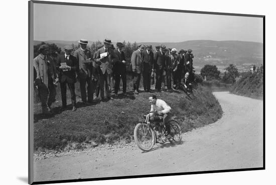 Motorcycle competing in the South Wales Auto Club Caerphilly Hillclimb, Wales, pre 1915-Bill Brunell-Mounted Photographic Print