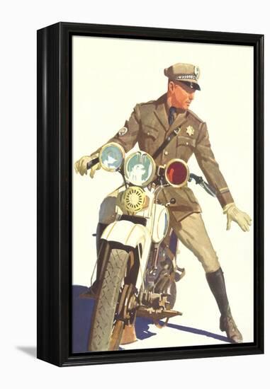 Motorcycle Cop-null-Framed Stretched Canvas