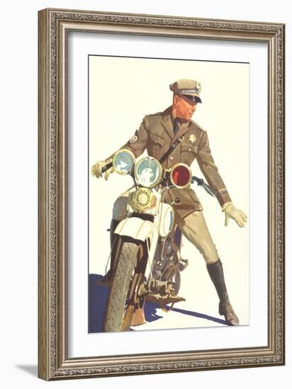 Motorcycle Cop-null-Framed Art Print