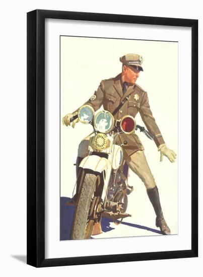 Motorcycle Cop-null-Framed Art Print