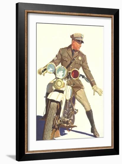 Motorcycle Cop-null-Framed Art Print