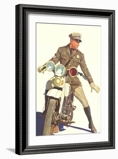 Motorcycle Cop-null-Framed Art Print