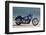 Motorcycle, Honda, Cruiser, Blue, Sea in the Background, Side Standard Right-Fact-Framed Photographic Print