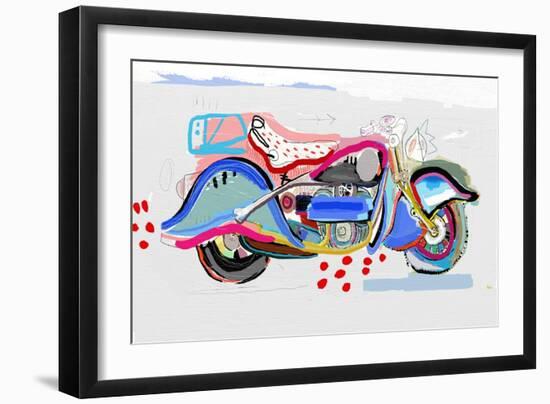 Motorcycle Image Which Consists of Different Colors-Dmitriip-Framed Art Print